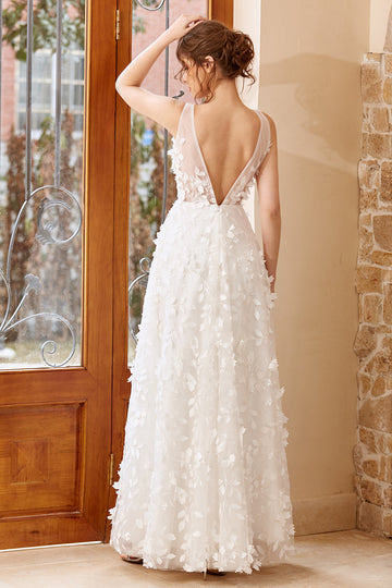 Apliques Blanco Tulle Vestido de Novia